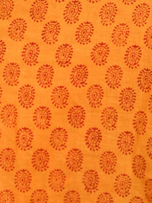 Orange Maroon Black Bagh Printed Maheshwari Cotton Saree - S031703315
