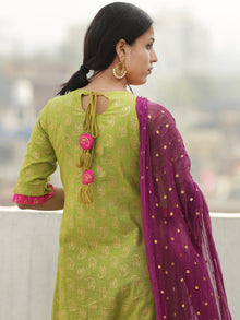 Gold Story - Block Gold Printed Kurta Palazzo Set With Dupatta - SS01FXXXX