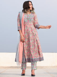 Rozana Jamina - Set of Anarkali Kurta Pants & Dupatta - KS153A2481D