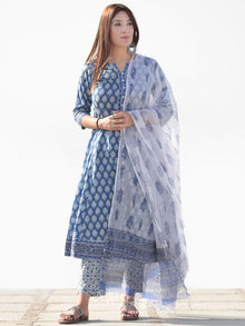 Nayab Sahat - Set of Kurta Pants & Kota Dupatta - KS29F2543D