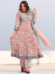 Rozana Jamina - Set of Anarkali Kurta Pants & Dupatta - KS153A2481D