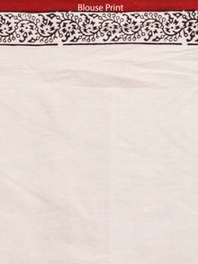 Beige Black Maroon Bagh Printed Maheshwari Cotton Saree - S031703299