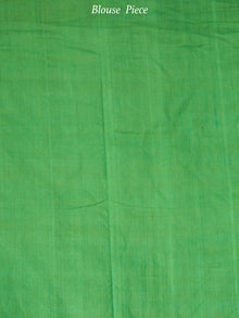 Green Black White Telia Rumal Double Ikat Handwoven Pochampally Mercerized Cotton Saree - S031703641