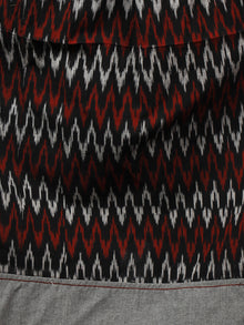 Black Red Grey Ikkat Dress With Side Pockets - D3756801