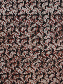 Brown Maroon Beige Hand Block Printed Long Tie-Up Back Waist Dress - D162F1155
