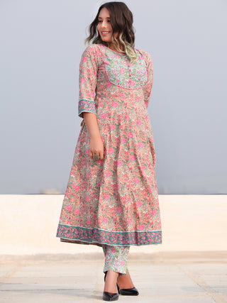 Rozana Shahiba - Set of Anarkali Kurta Pants & Dupatta - KS153B2481D