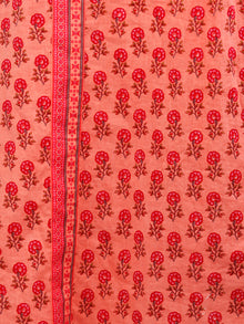 Peach Orange Pink Brown Cotton Hand Block Printed Kurta & Pants - Set of 2 - SS01F1877