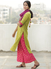 Gold Story - Block Gold Printed Kurta Palazzo Set With Dupatta - SS01FXXXX