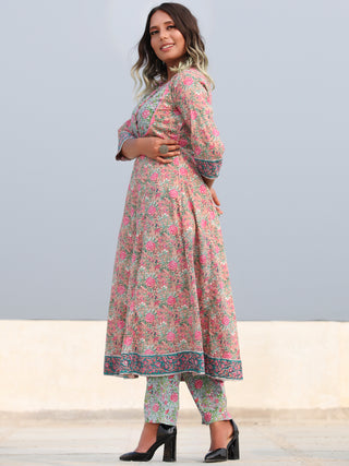 Rozana Shahiba - Set of Anarkali Kurta Pants & Dupatta - KS153B2481D