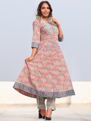 Rozana Shahiba - Set of Anarkali Kurta Pants & Dupatta - KS153B2481D