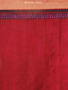 Maroon Pink Blue Chanderi Silk Hand Block Printed Saree With Geecha Border - S031703600