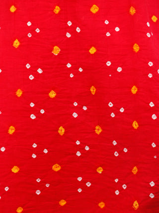Red Mustard White Bandhani  Printed Glace Cotton Kurta With Gotta Work  - K182F1851