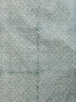 Moss Green White Hand Block Printed Cotton Kurta & Pants -SS0F1911