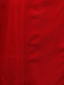 Red White Hand Block Printed Chiffon Saree with Zari Border - S031702785