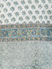 Moss Green White Hand Block Printed Cotton Kurta & Pants -SS0F1911
