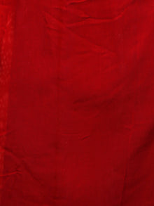 Red White Hand Block Printed Chiffon Saree with Zari Border - S031702787