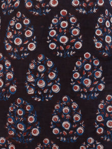 Deep Indigo Rust Ivory Hand Block Printed Cotton Kurta - K186F1837