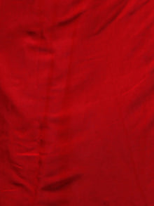 Red White Hand Block Printed Chiffon Saree with Zari Border - S031702789