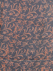 Grey Coral Lime Hand Block Printed Chiffon Saree with Zari Border - S031702790