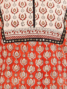 Rust Beige Hand Block Printed Cotton Kurta - K188F1834
