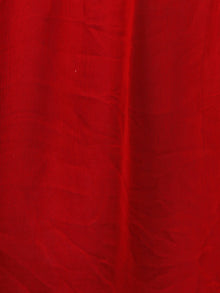 Red White Hand Block Printed Chiffon Saree with Zari Border - S031702791