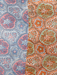 Sky Blue Pink Orange Pastel Green Hand Block Printed Cotton Kurta - K189F1917