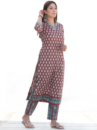 Nayab Tarifa - Set of Kurta Pants & Kota Dupatta - KS54A2544D