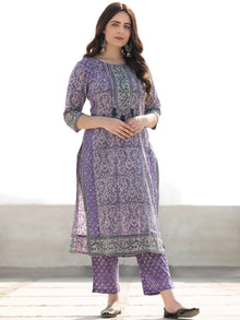 Zohra Samreena - Set of Straight Kurta Pants &  Kota Dupatta - KS47P2517D