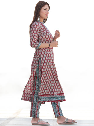 Nayab Tarifa - Set of Kurta Pants & Kota Dupatta - KS54A2544D