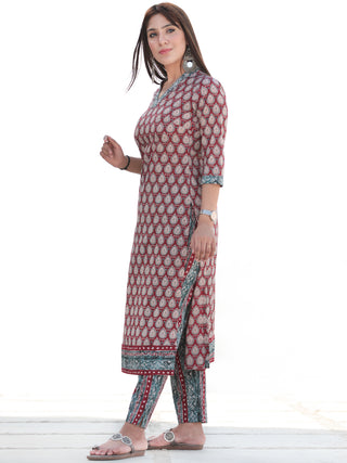 Nayab Tarifa - Set of Kurta Pants & Kota Dupatta - KS54A2544D