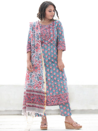 Jashn Gulrez - Set of Kurta Pants & Dupatta - KS06A2494D