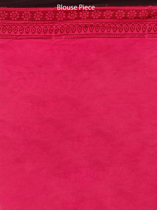 Black Pink Bagh Printed Maheshwari Cotton Saree - S031703325