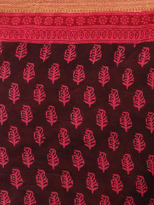 Black Pink Bagh Printed Maheshwari Cotton Saree - S031703325