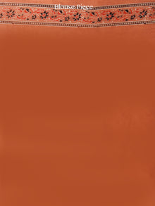 Rust Indigo Black Ajrakh Hand Block Printed Modal Silk Saree in Natural Colors - S031703367