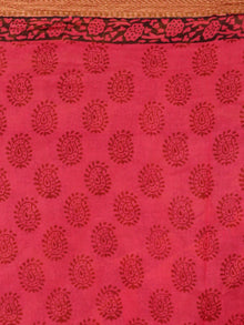 Pink Rust Black Bagh Printed Maheshwari Cotton Saree - S031703328