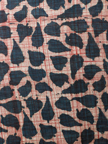 Ivory Indigo Red Hand Block Printed Cotton Fabric Per Meter - F001F1832