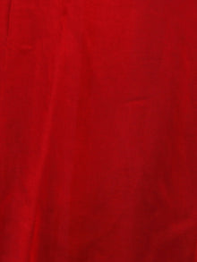 Red White Hand Block Printed Chiffon Saree with Zari Border - S031702797