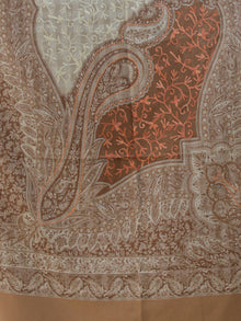 Beige Light Brown Jamawar Aari Embroidered Woollen Kashmiri Stole - S200587