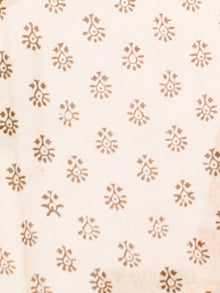Beige Brown Bagh Printed Maheshwari Cotton Saree - S031703334