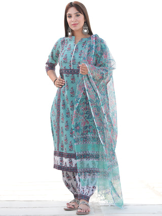Nayab Sayma - Set of Kurta Salwar Pants & Kota Dupatta - KS14C2545D