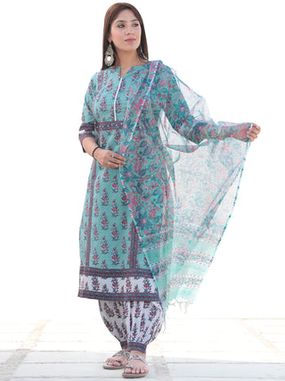 Nayab Sayma - Set of Kurta Salwar Pants & Kota Dupatta - KS14C2545D