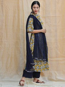 Gajal - Hand Block Printed Kurta Palazzo Set With Dupatta - SS02F1815
