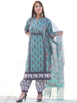Nayab Sayma - Set of Kurta Salwar Pants & Kota Dupatta - KS14C2545D
