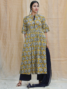 Gajal - Hand Block Printed Kurta Palazzo Set With Dupatta - SS02F1815