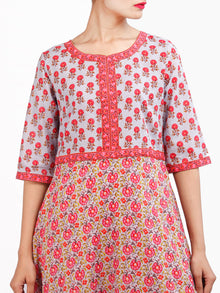 Pastel Flowers - Block Printed Kurta & Pants - Set of 2 - SS01F1860