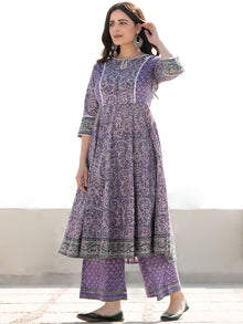 Zohra Anam - Set of Anarkali Kurta Palazzo & Kota Dupatta - KS13F2517D