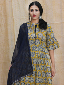 Gajal - Hand Block Printed Kurta Palazzo Set With Dupatta - SS02F1815