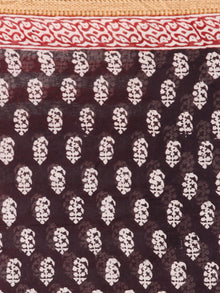Black Beige Maroon Bagh Printed Maheshwari Cotton Saree - S031703335