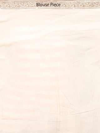 Beige Brown Bagh Printed Maheshwari Cotton Saree - S031703338