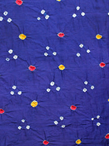 Royal Blue White Megenta Bandhini Glace Cotton Fabric Per Meter - F006F1847